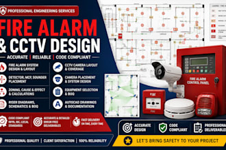 design fire alarm system autocad drawings and cctv layouts