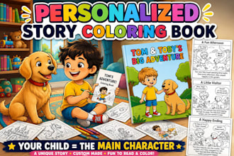 create a personalized story coloring book for your child