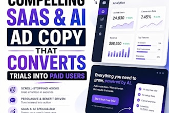 write compelling saas and ai ad copy, emails and web copy