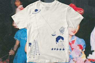 create quirky hand drawn t shirt illustration in my style