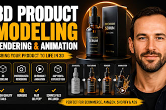 do 3d product modeling, 3d product rendering and 3d product animation