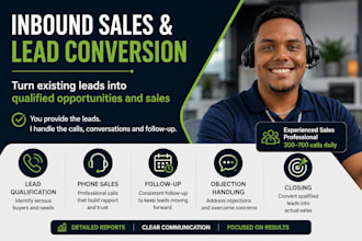 cold call, qualify leads, handle objections and close sales