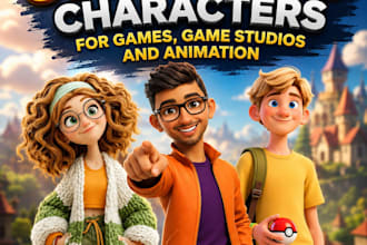 create stylized 3d characters for games, game studios and animation