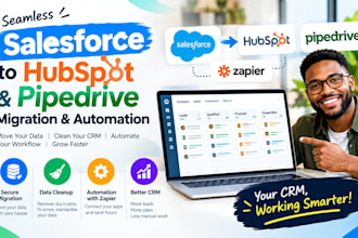 setup migrate salesforce to hubspot pipedrive CRM data cleanup zapier automation