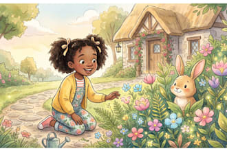 make hand drawn children story book illustration watercolor picture book cover