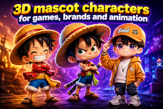 create 3d mascot characters for games, brands and animation