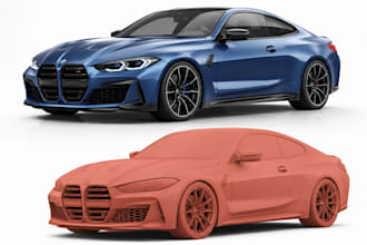 create high quality 3d car modeling, 3d car model automotive render in blender