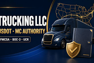 form your trucking llc and assist with usdot mc number boc3 and ucr