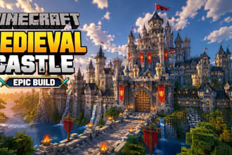 build minecraft hub spawn, minecraft mordern house, minecraft gaint castle