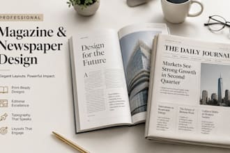 design professional magazine layout, newspaper and editorial design in indesign