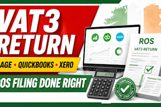 prepare irish vat3 tax bookkeeping sage quickbooks xero ros revenue
