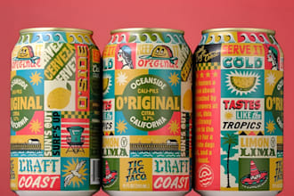 design product label, can label, beer, beverages, sports drink, can label design