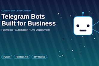 build a custom telegram bot for your business with payment integration