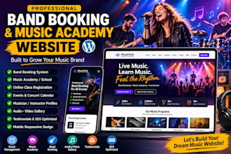 design a band booking and music academy website