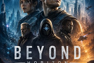 create epic sci fi movie posters pitch posters with futuristic cinematic visuals