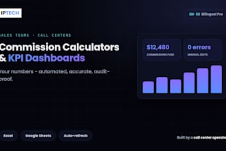 build commission calculators and kpi dashboards for sales teams