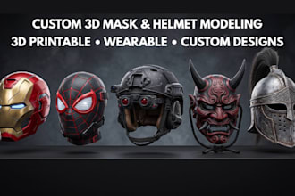 create custom 3d cosplay armor 3d mask 3d helmet 3d wearable mask cosplay model