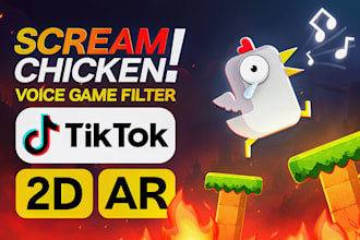 create a scream chicken tiktok game filter
