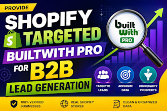 provide shopify targeted builtwith pro for b2b lead generation