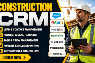 setup construction salesforce zoho hubspot pipedrive jobber procore monday crm