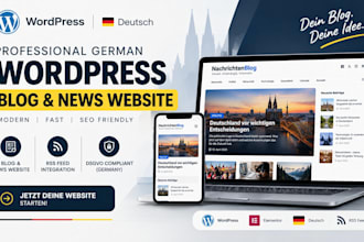 develop german wordpress blog website news website RSS feed deutsch wordpress