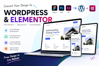 convert figma or PSD to wordpress and elementor
