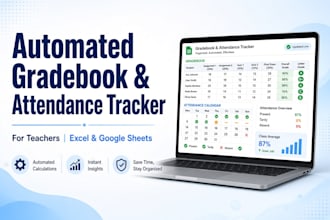 create custom teacher planner gradebook attendance tracker excel google sheet