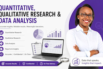 provide quantitative, qualitative research and data analysis services