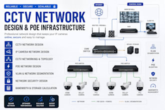 design cctv network, IP camera network and poe infrastructure