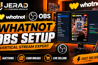 set up obs studio for whatnot vertical streaming, auctions and sport card breaks