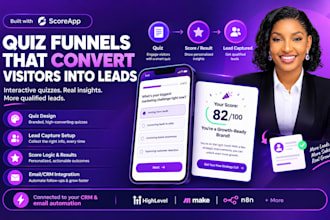 build scoreapp quiz funnel for score app and typeform quizz