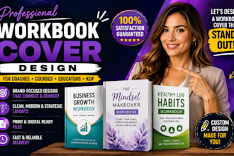 design a professional workbook cover for coaches, courses and amazon KDP