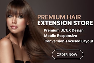build hair extension shopify store, hair website and beauty store