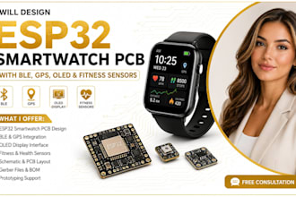 design esp32 smartwatch pcb with ble gps oled and fitness sensors