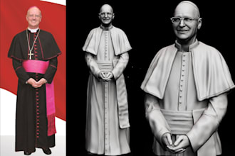 sculpt a custom 3d character, 3d human figure, or figurine for 3d printing