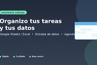 organizar tus tareas y datos como asistente virtual
