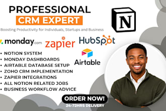 setup notion hubspot zoho pipedrive ghl integration notion VA zapier automation
