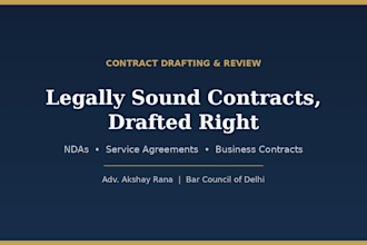 draft or review your business contract or nda under indian law
