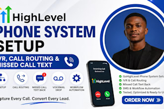 setup gohighlevel phone system IVR call routing a2p 10dlc missed call automation