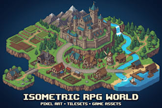 do isometric pixel art tilemap tileset 2d game asset rpg background environment