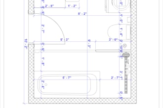 design a modern bathroom with 2d floor plan