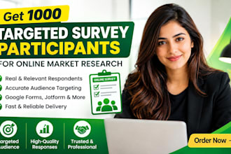 get 1000 targeted survey participants for online market research