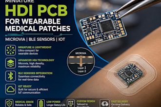 design miniature hdi pcb for wearable medical patches, microvia, ble sensors iot