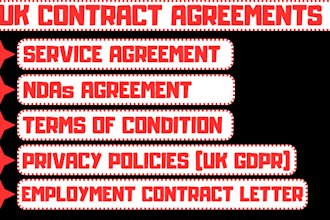 draft UK contracts, agreements and compliance policy document