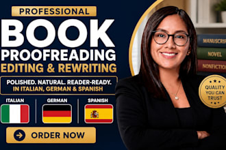 edit proofread or rewrite your book text novel in italian german spanish editor