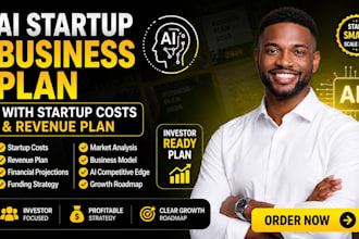 write a solid ai startup business plan with startup cost and revenue plan