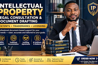 draft intellectual property legal consultation for patents, trademarks licensing