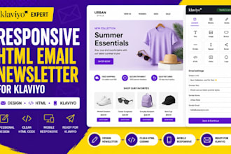 design responsive HTML email newsletter for klaviyo