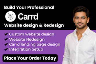 design carrd website, carrd landing page and carrd redesign