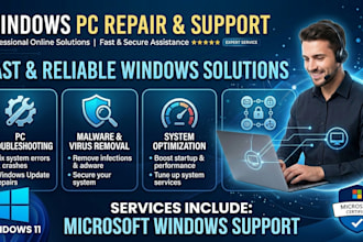optimize your slow PC, remove malware, and provide remote IT support